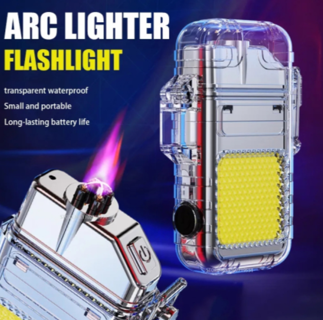 Waterproof Rechargeable Electric Lighter with Flashlight
